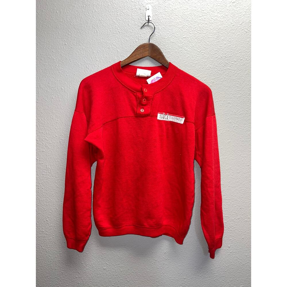 Vintage Ski Colorado Sweatshirt Skiing CO Crewneck Bassett Walker 80s VTG Small